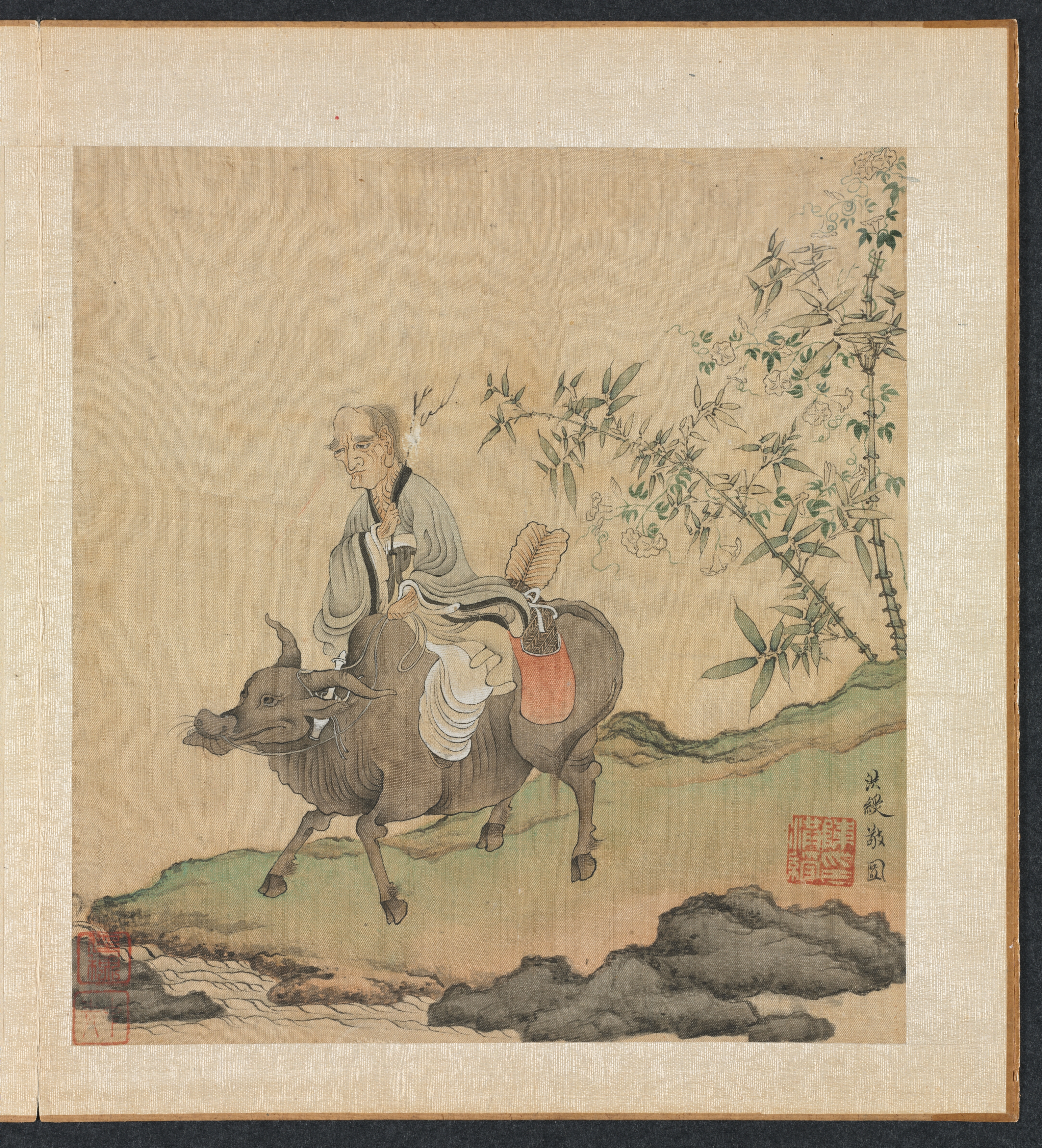 Chen Hongshou painting of Laozi riding an ox